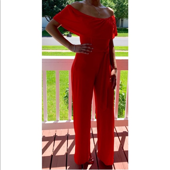 Pants - Plus Size Ruffle Top Jumpsuit